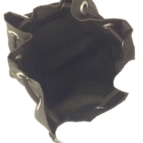 PRADA Logo Plate Nylon Drawstring Cosmetic Pouch Bag - Picture 8 of 8